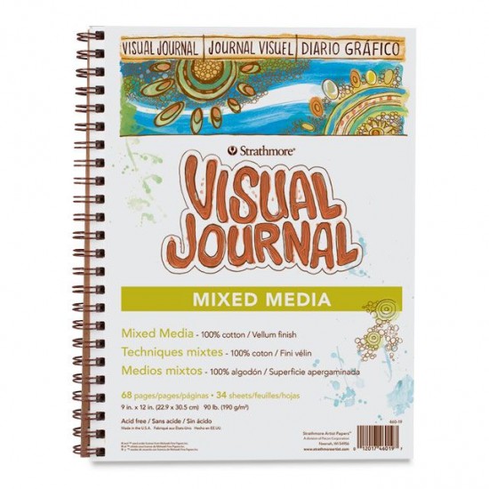 Strathmore A4 Pad Visual Journal - Mixed Media (22.9X30.5 CM x 34 sheets) 190 g/m2 natural white paper color 500 Series (9*12 IN)